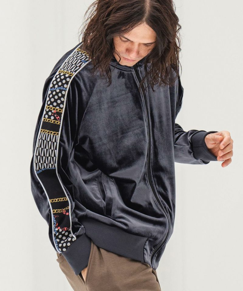 30%OFF【CAMBIO(カンビオ)】ベロア柄ライントラックジャケット