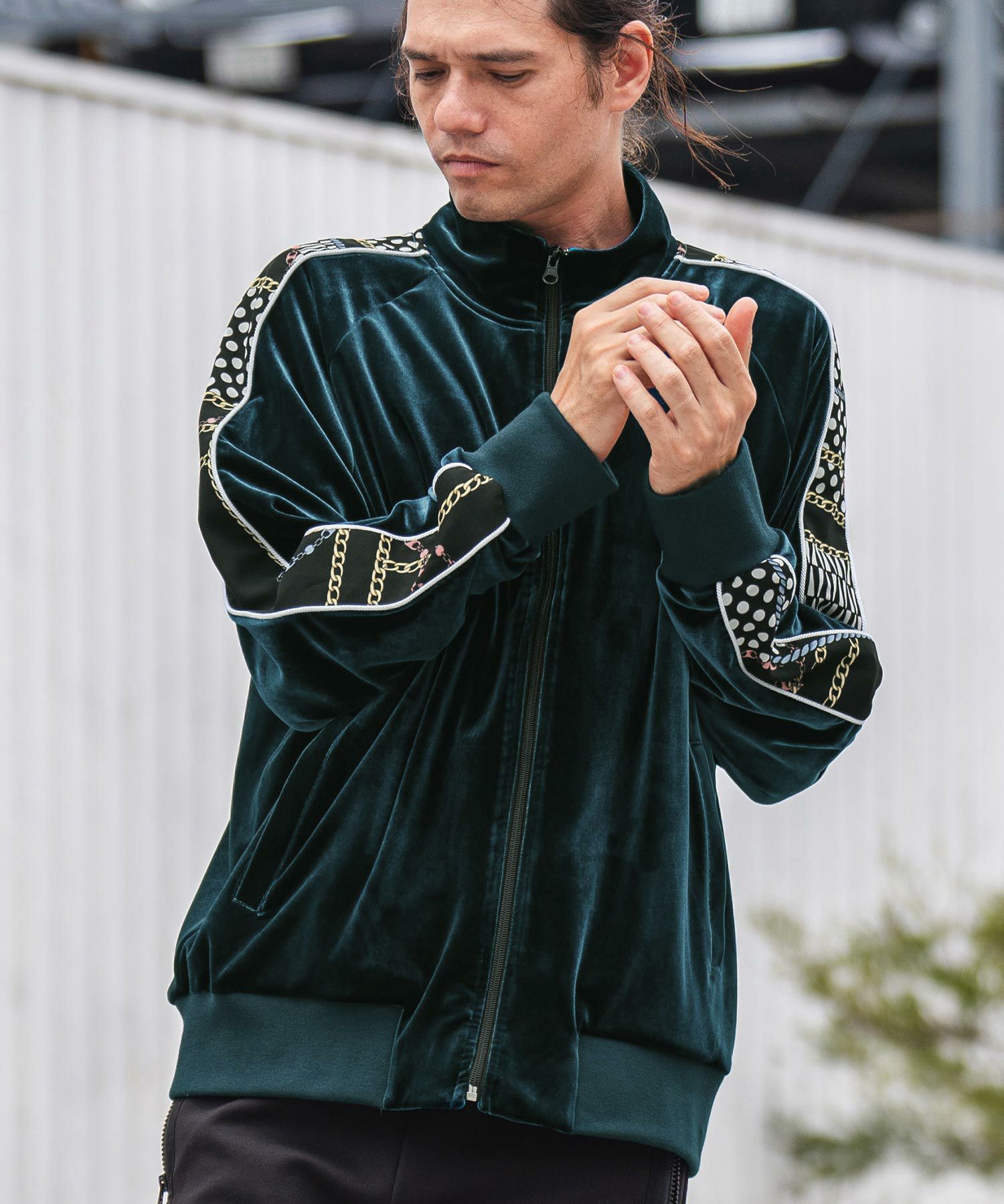 30%OFF【CAMBIO(カンビオ)】ベロア柄ライントラックジャケット(CMB  