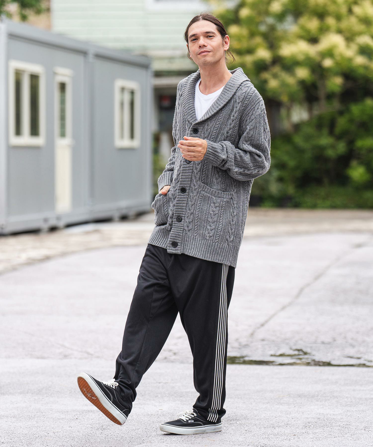 50%OFF【CAMBIO(カンビオ)】ショールカラーケーブルカーディガン(CMB