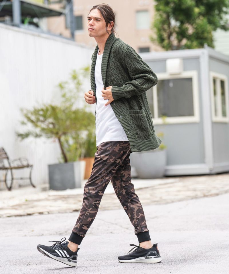 50%OFF【CAMBIO(カンビオ)】ショールカラーケーブルカーディガン(CMB