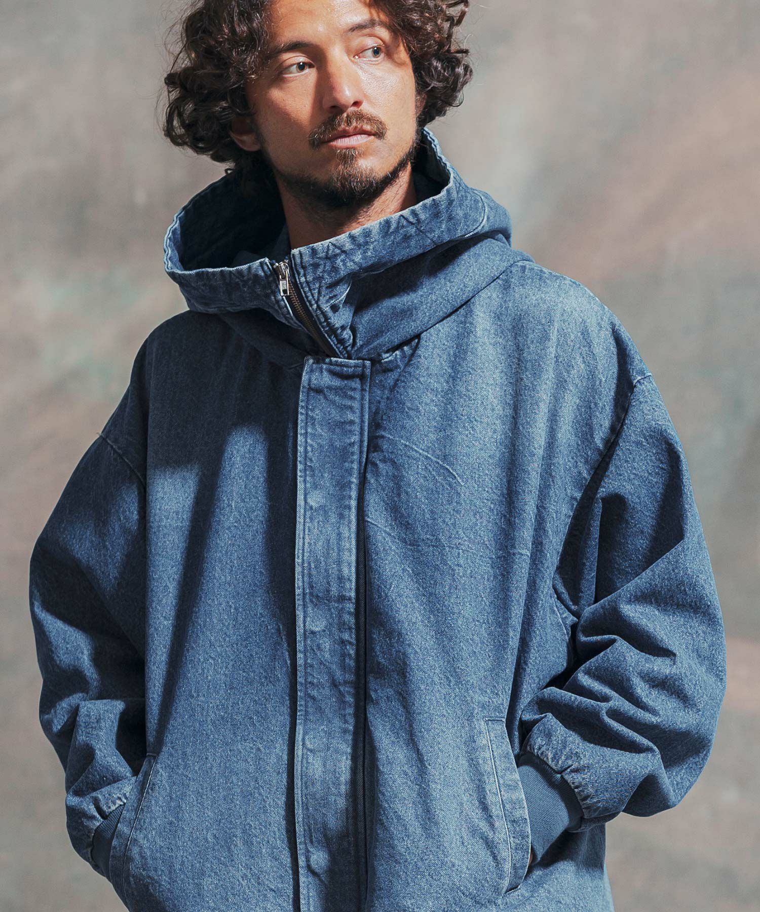 goa　ビックフード　デニム　ジャケット goa（ゴア）の「ビックフードジャケット（ミリタリージャケット）」 - WEAR