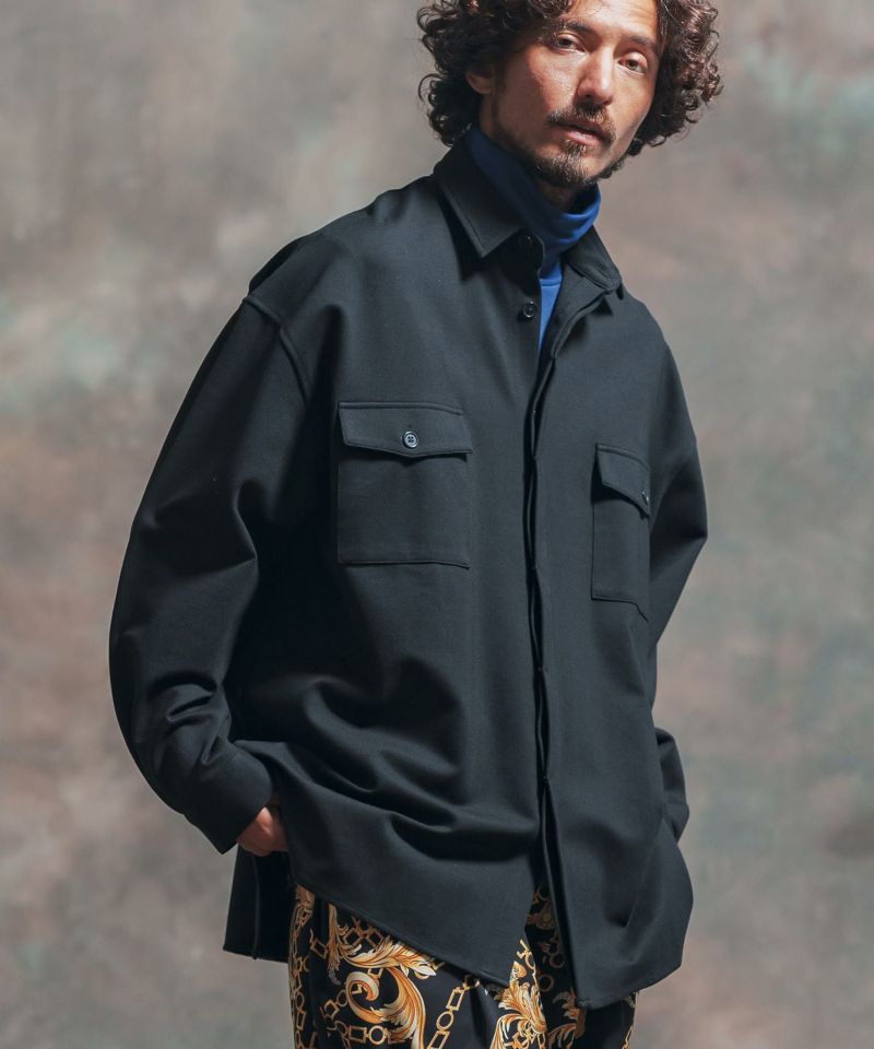 Jih Nunc：販売中：美品（着用１回）：プルオーバーシャツ Jih Nunc(ジーヌンク)】スタンドカラー比翼プルオーバーシャツ