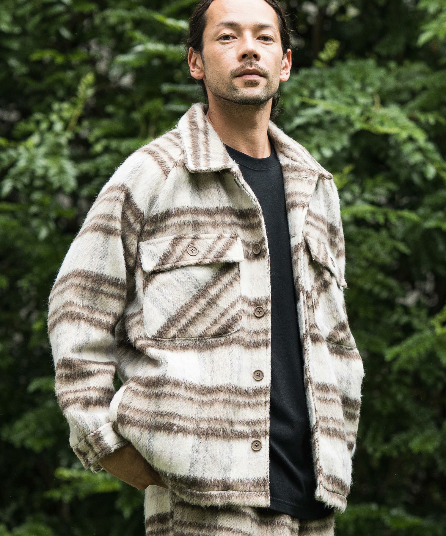 50%OFF【CAMBIO(カンビオ)】Check Shaggy CPO Jacket CPOジャケット