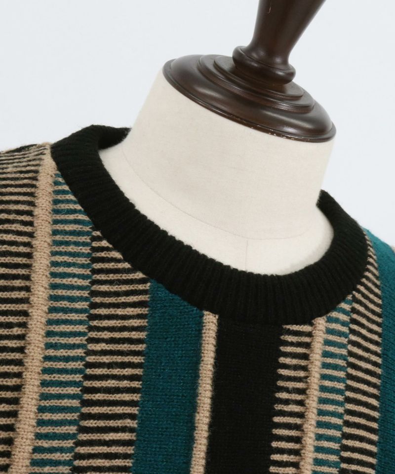 50%OFF【ANGENEHM(アンゲネーム)】マルチストライプニットプルオーバー