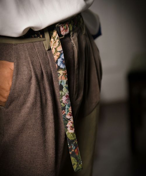 ANGENEHM(アンゲネーム)】Gobelin botanical tapestry reversible belt