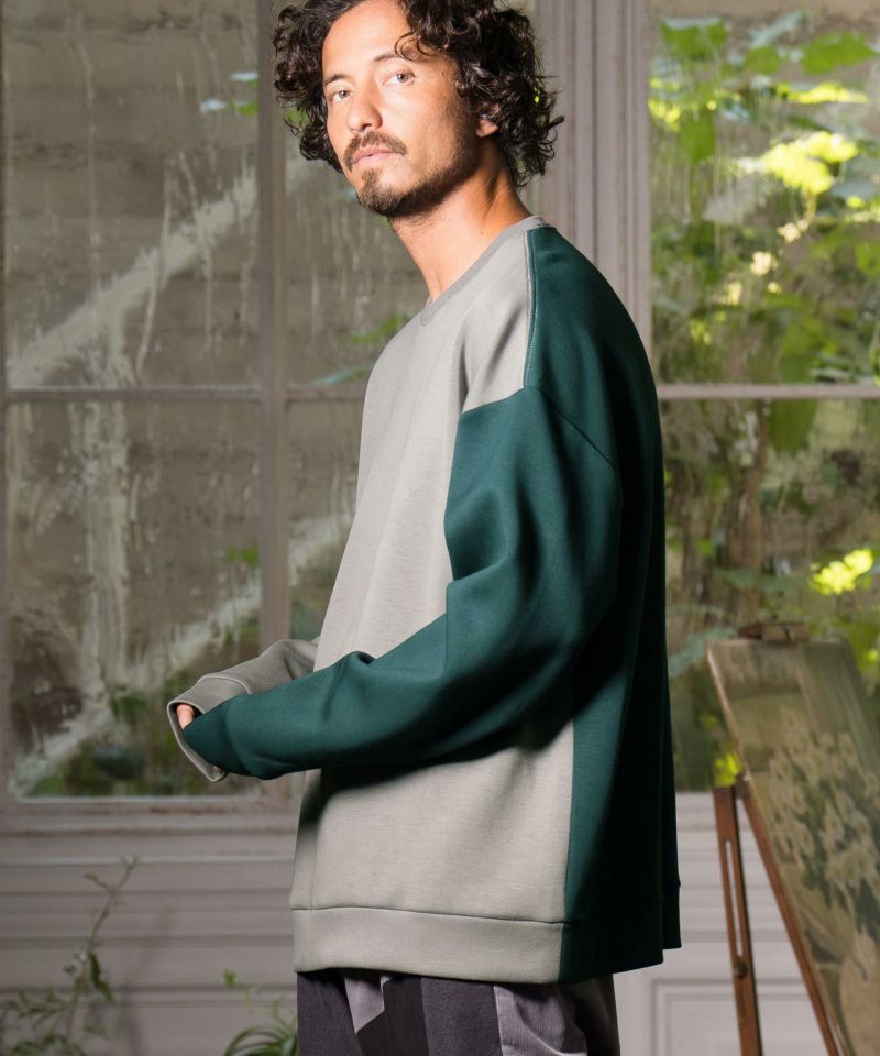 ANGENEHM(アンゲネーム)】Double knit material one arm color scheme