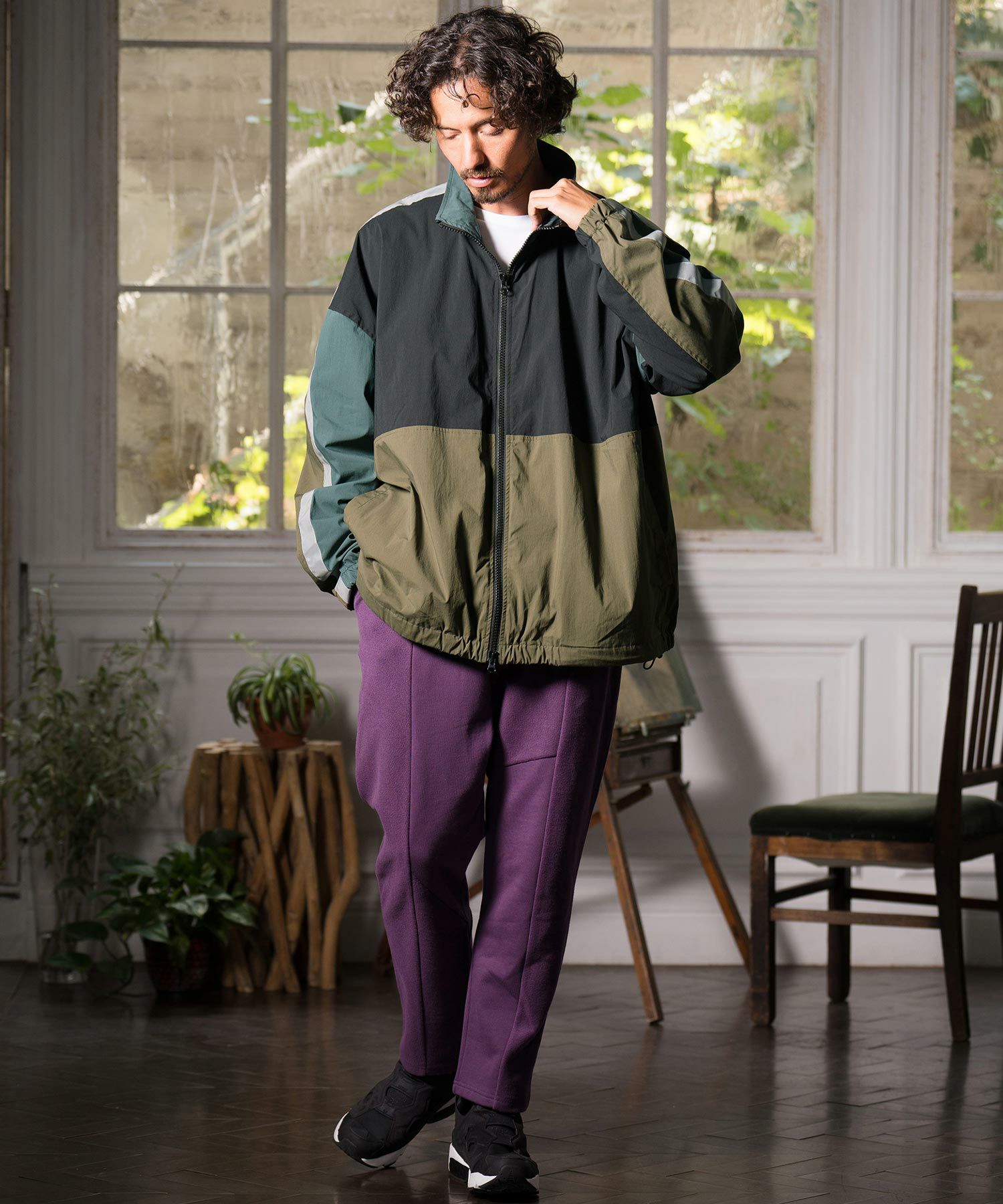 ANGENEHM(アンゲネーム)】Color scheme design windbreaker ウィンド 