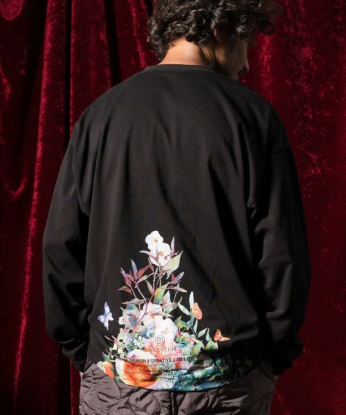 ANGENEHM(アンゲネーム)】Botanical print long sleece cut sew