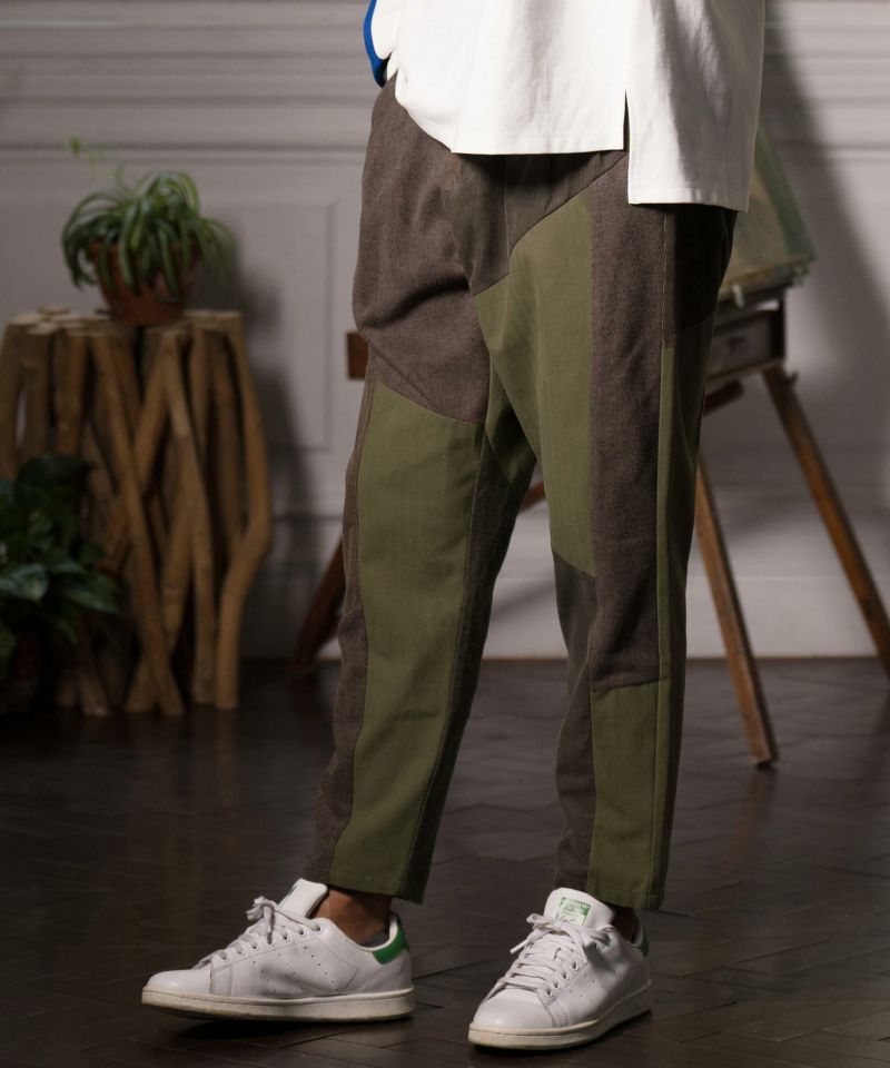 ANGENEHM(アンゲネーム)】Different materials switching design pants 