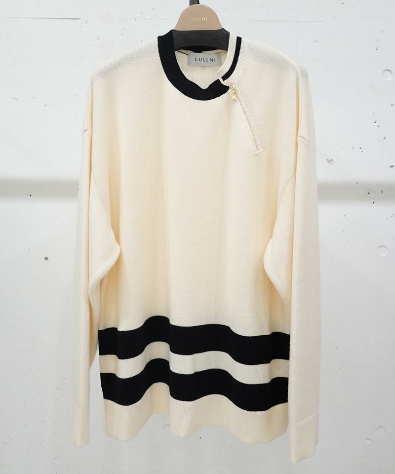 30%OFF【CULLNI(クルニ)】Neck Zip Line Knit ニット(23-AW-042