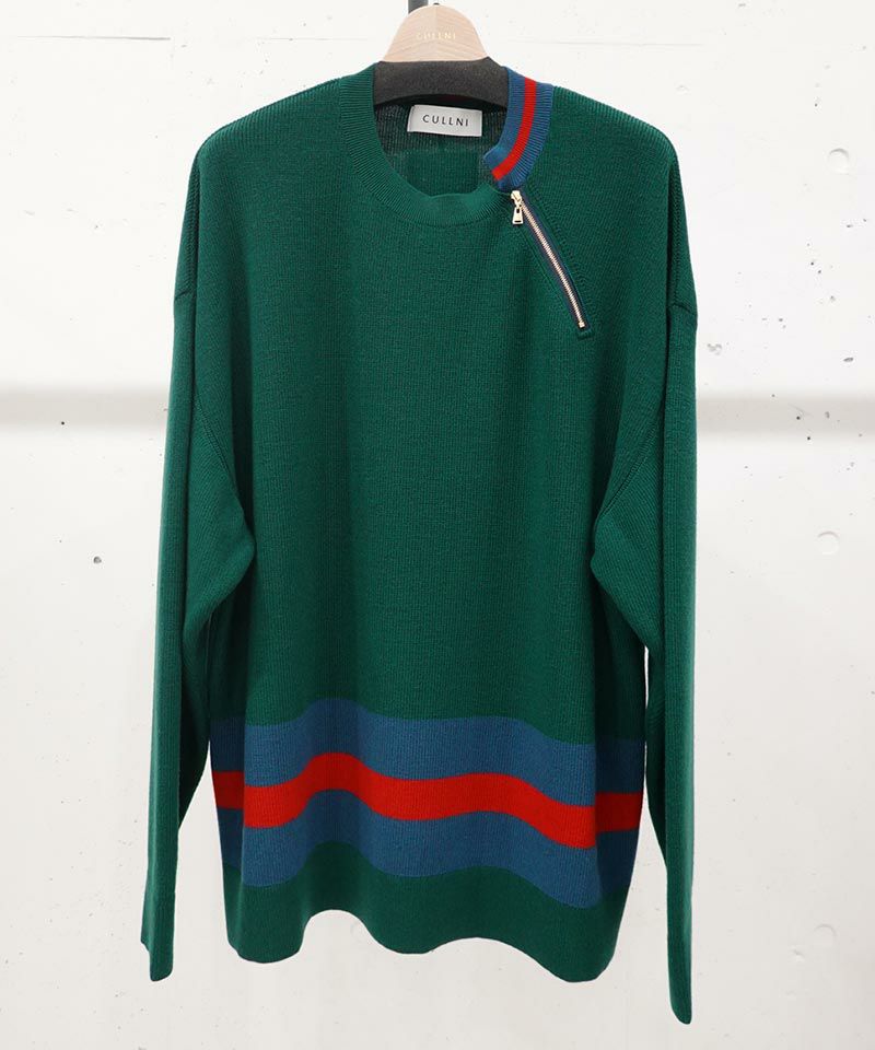 ニット 23-AW-042 Neck Zip Line Knit-