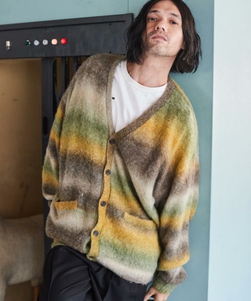 ADAM PATEK(アダムパテック)】mohair mixed cardigan marble