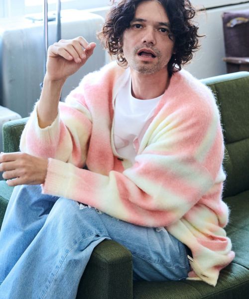 【ADAM PATEK(アダムパテック)】space dye brushed gradation boucle cardigan カーディガン(AP2321015)