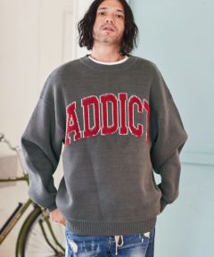 ADAM PATEK(アダムパテック)】college logo looose crewneck ニット