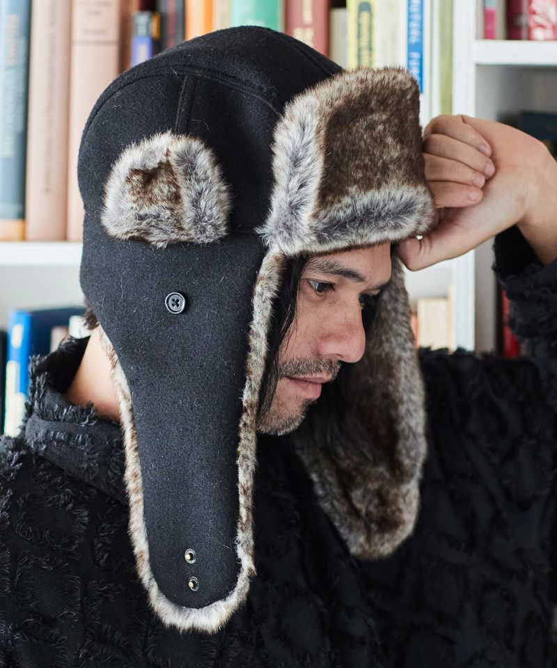 ADAM PATEK(アダムパテック)】fleece fur flight cap フライトキャップ