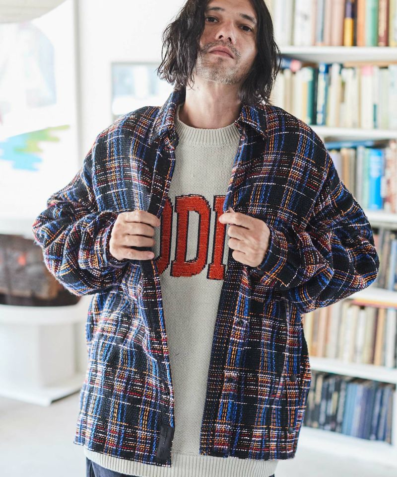 ADAMPATEK/tweed check looose shirt/ツィードチェックオーバーシャツ-