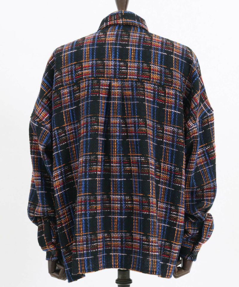 ADAMPATEK/tweed check looose shirt/ツィードチェックオーバーシャツ-