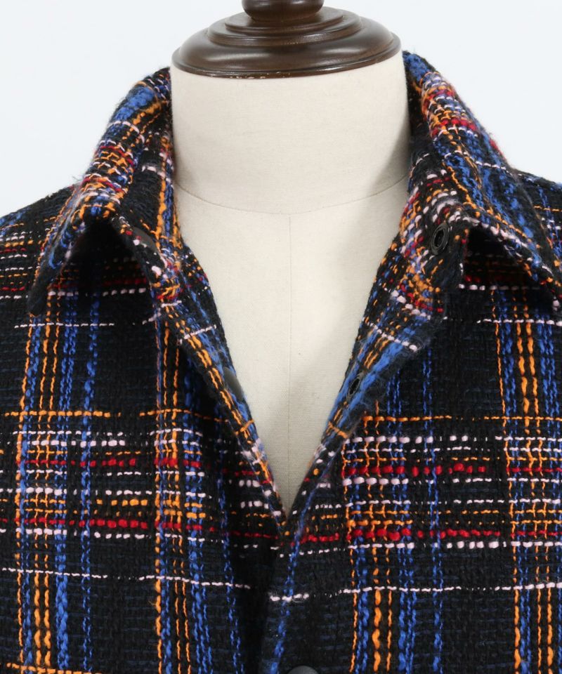 ADAMPATEK/tweed check looose shirt/ツィードチェックオーバーシャツ-