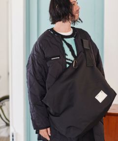 ADAM PATEK(アダムパテック)】water repellent nylon shoulder big bag