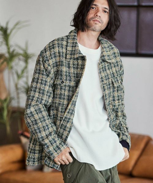 ADAM PATEK(アダムパテック)】brushed check looose shirt シャツ