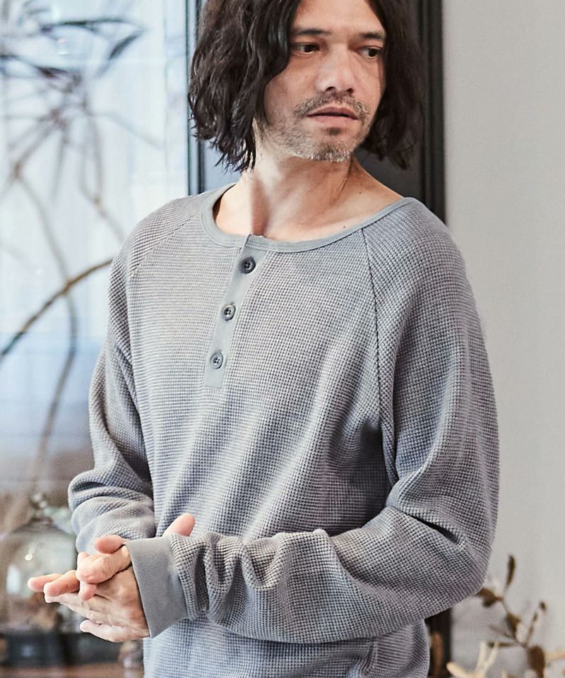 ダイワピア39ホワイト ヘンリーネック カットソー ポリエステル