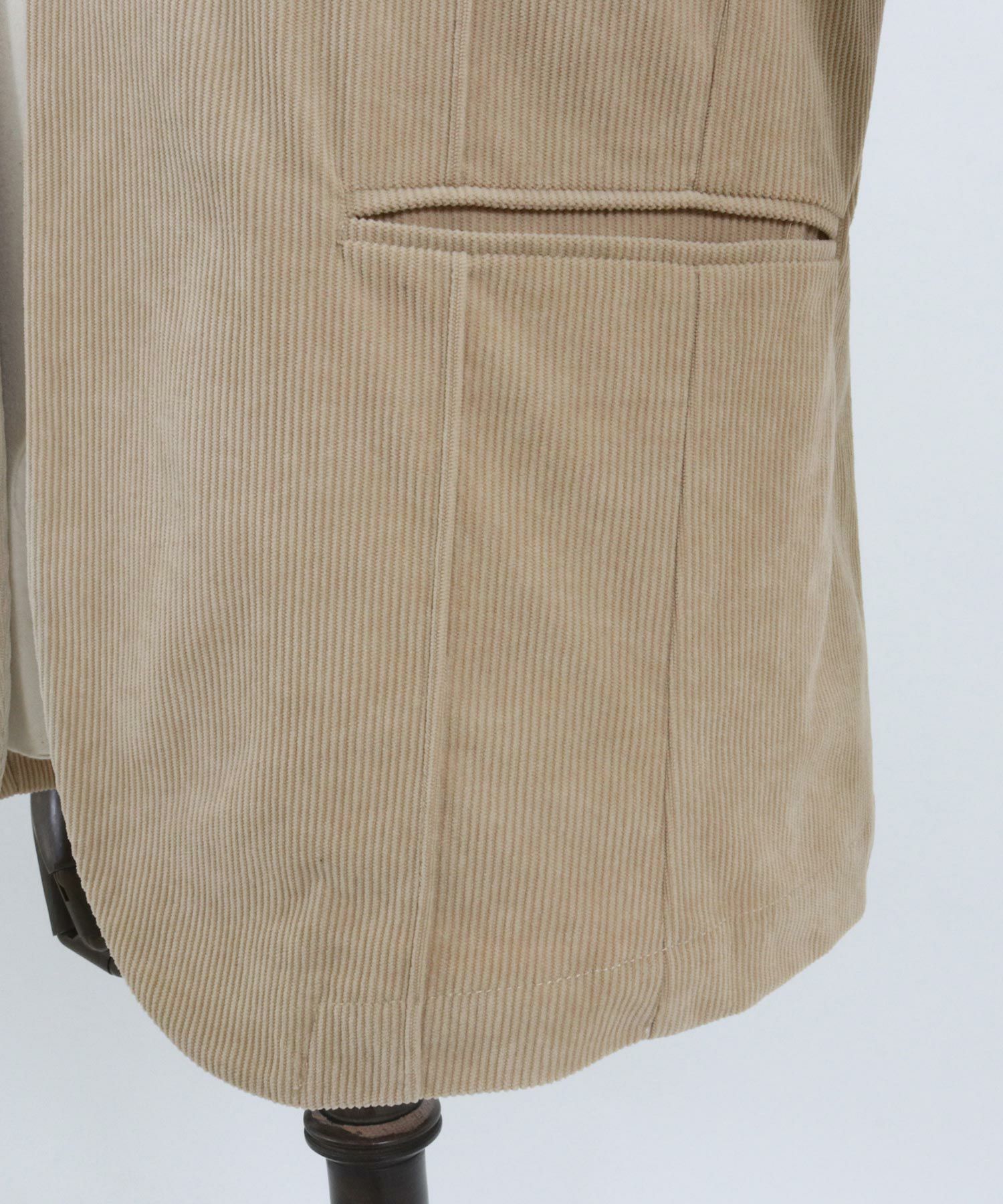 30%OFF【CAMBIO(カンビオ)】コーデュロイノーカラージャケット 