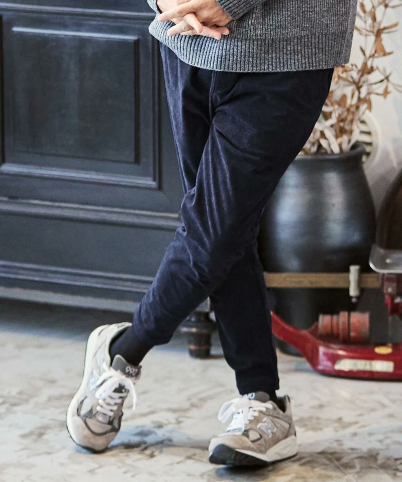 CAMBIO(カンビオ)】Vintage Like Stretch Corduroy Wide Tapered