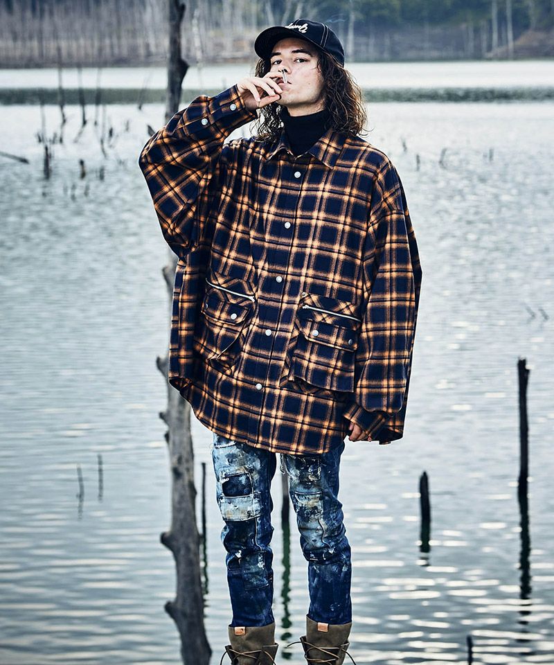 glamb(グラム)】4XL Check SH フォーエックスエルチェックシャツ