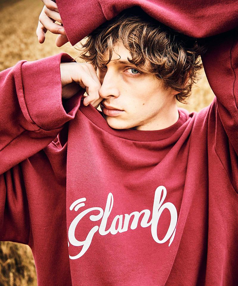 glamb(グラム)】Boat Neck Logo Sweat ボートネックロゴスウェット