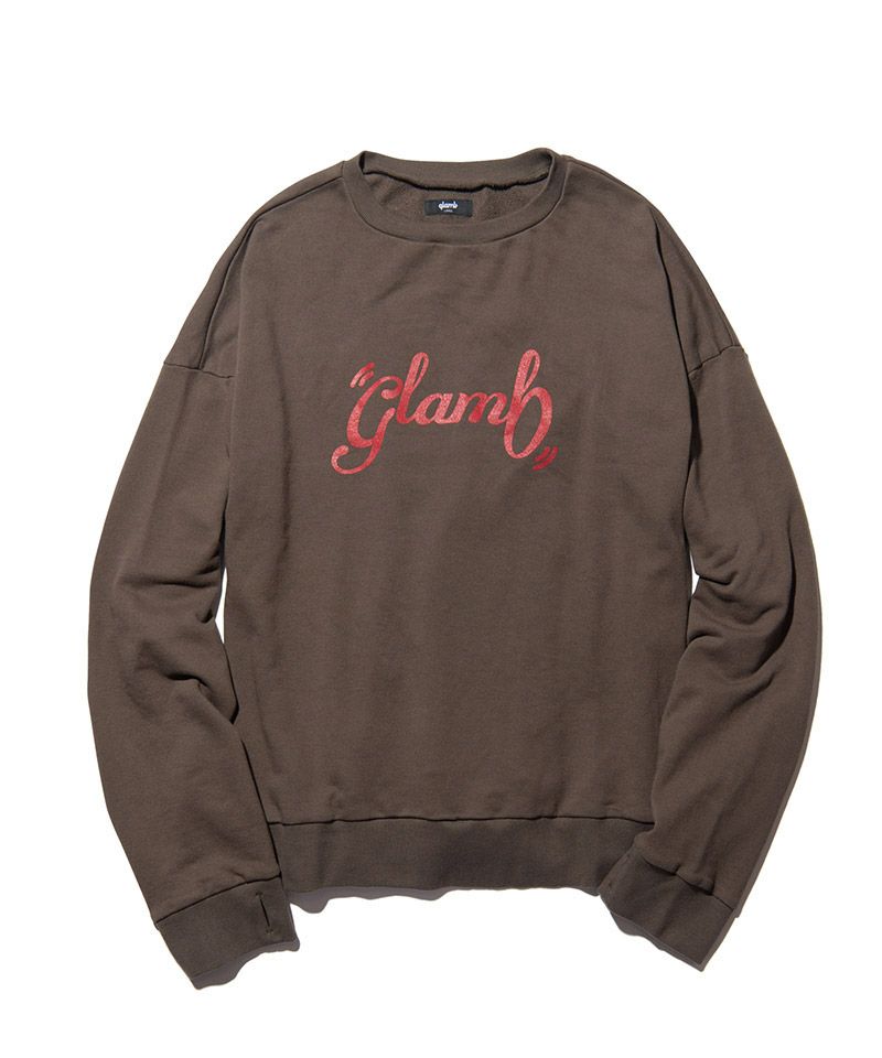 glamb(グラム)】Boat Neck Logo Sweat ボートネックロゴスウェット