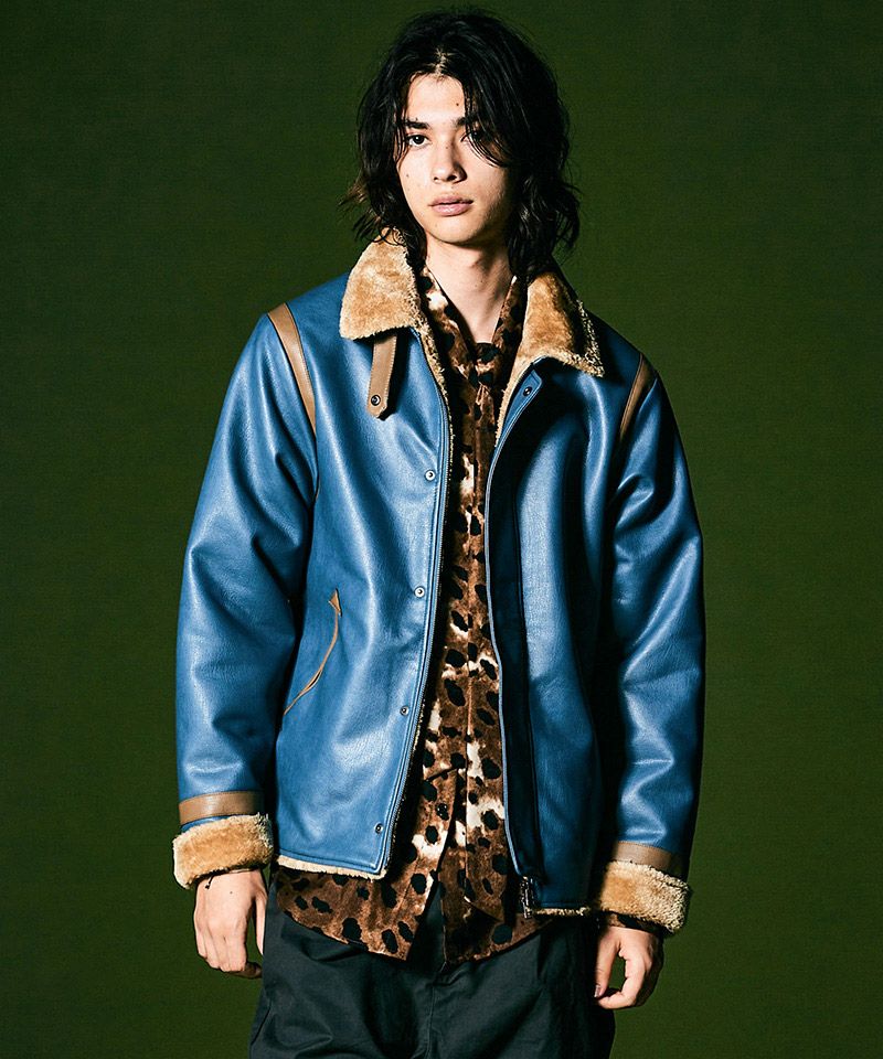 20%OFF【glamb(グラム)】Synth Mouton Biker JKT シンセムートン 