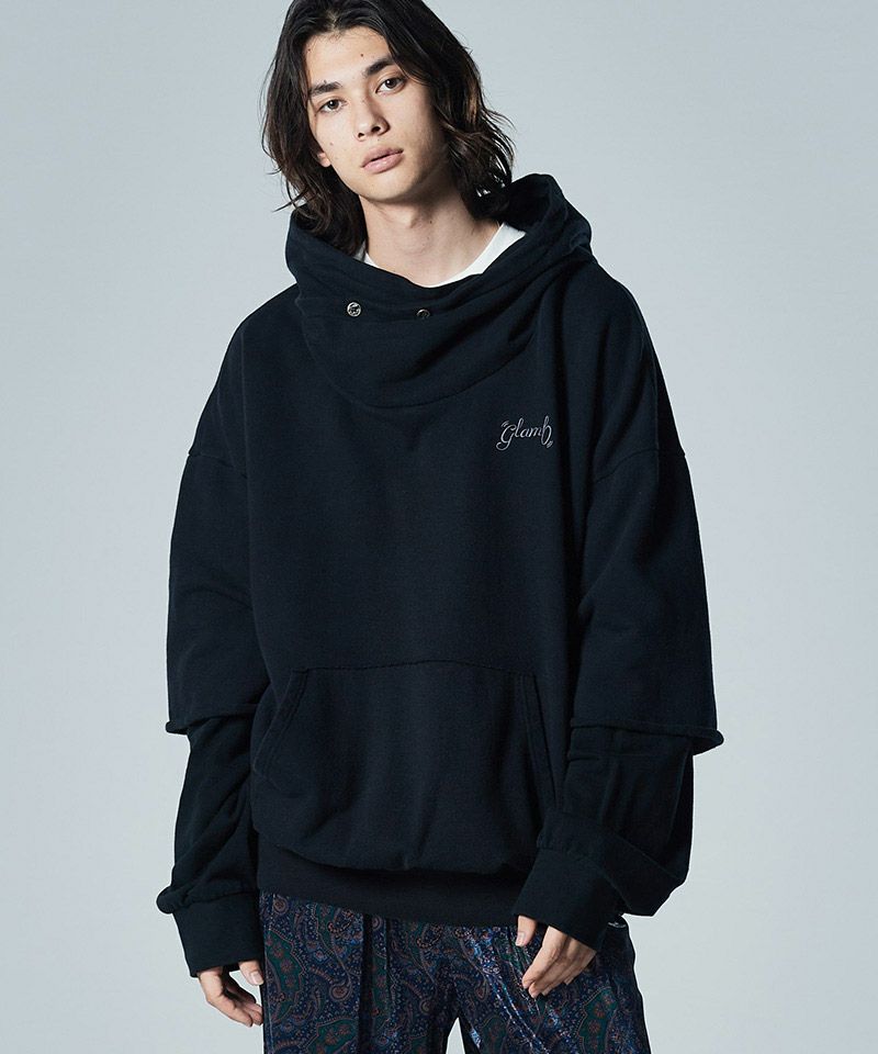 glamb(グラム)】Multi Layered Hoodie マルチレイヤードフーディ