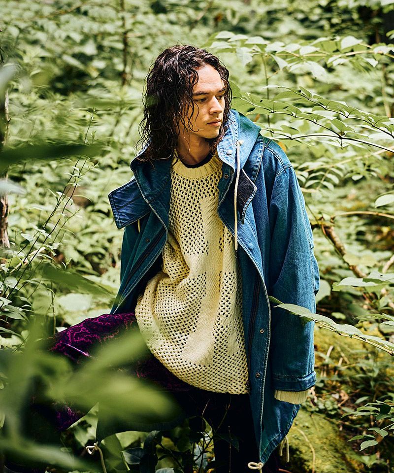 30%OFF【glamb(グラム)】Denim High Neck Mods Coat デニムハイネック 