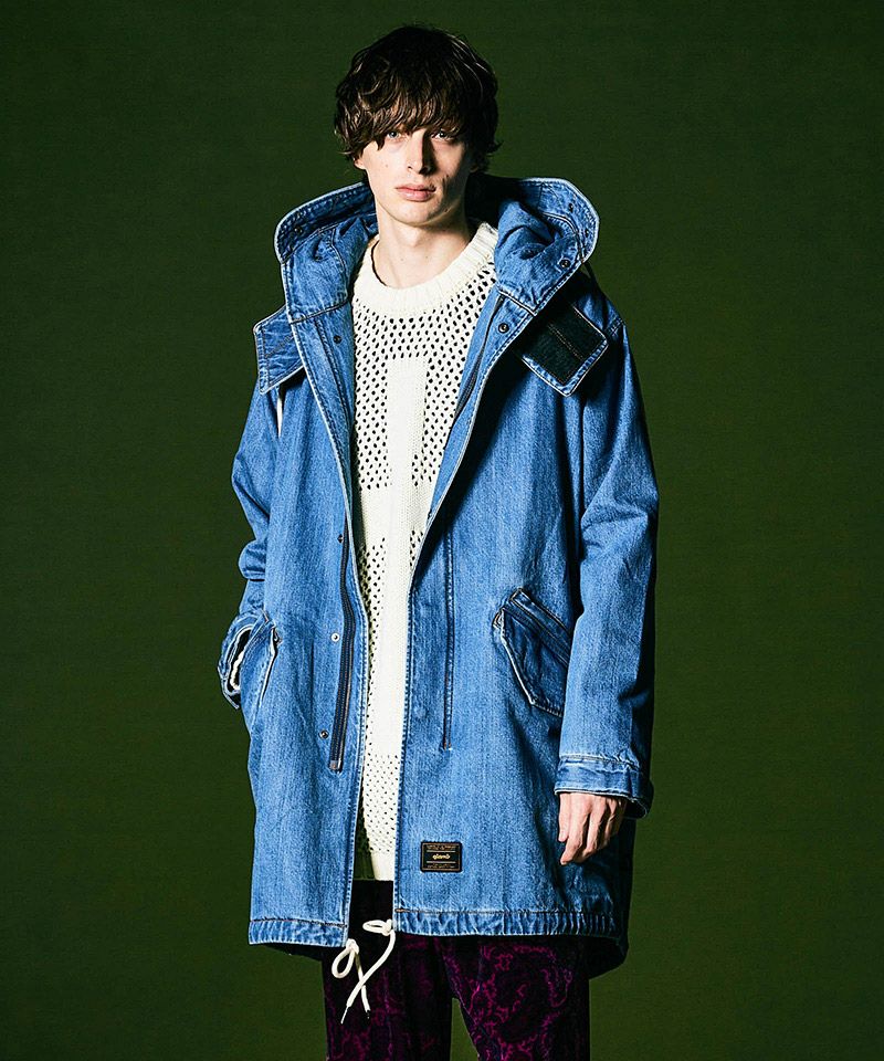30%OFF【glamb(グラム)】Denim High Neck Mods Coat デニムハイネック 