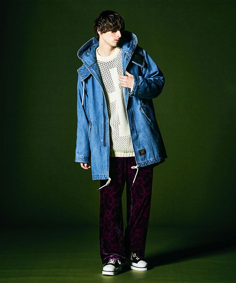 30%OFF【glamb(グラム)】Denim High Neck Mods Coat デニムハイネック 