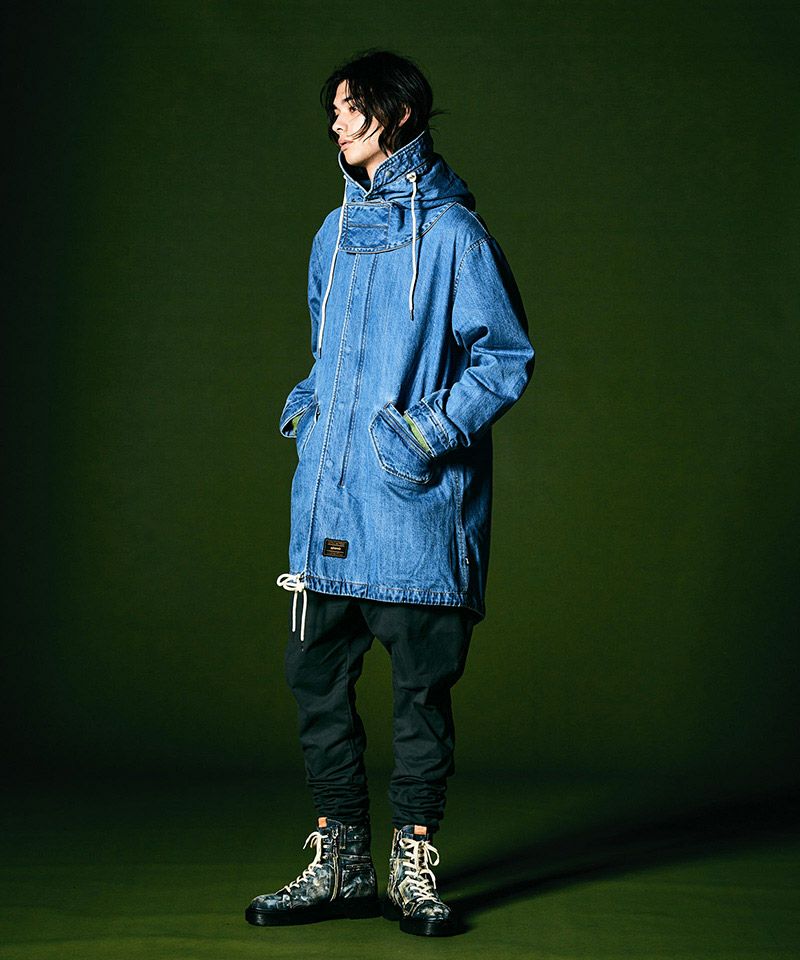 30%OFF【glamb(グラム)】Denim High Neck Mods Coat デニムハイネック 