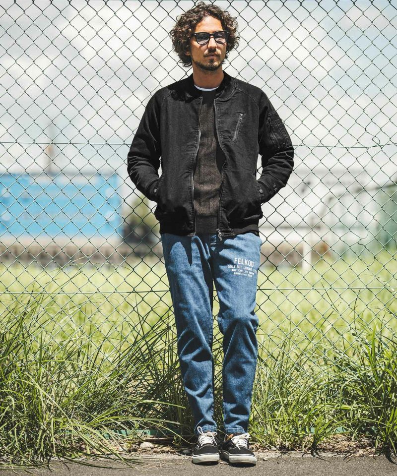 30%OFF【felkod(フィルコッド)】Stretch Denim MA-1 ジャケット