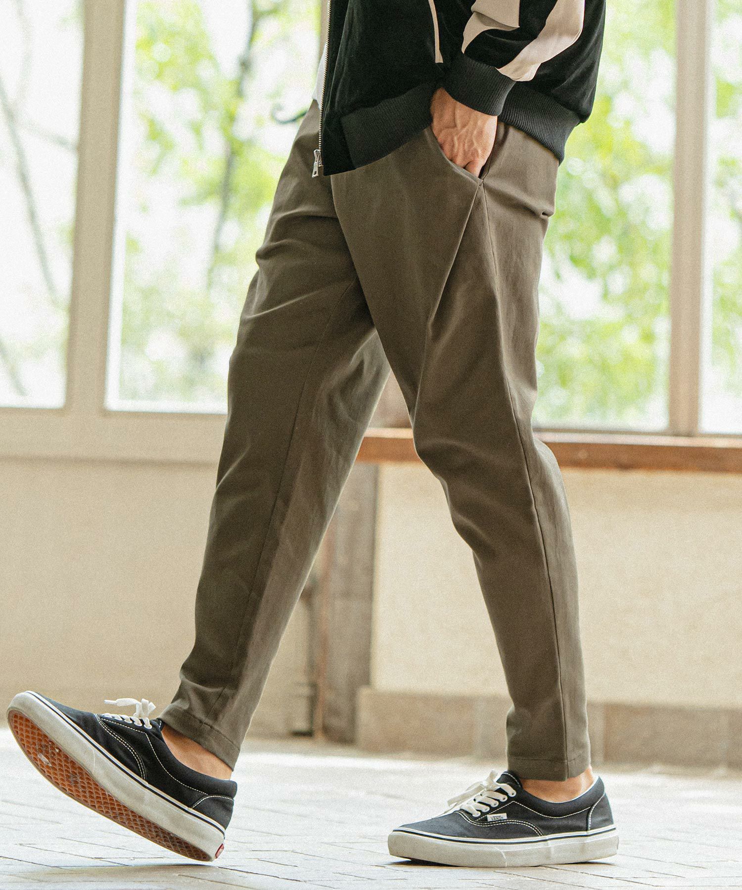 blackmeans レオパードサルエルパンツレーヨンベロア