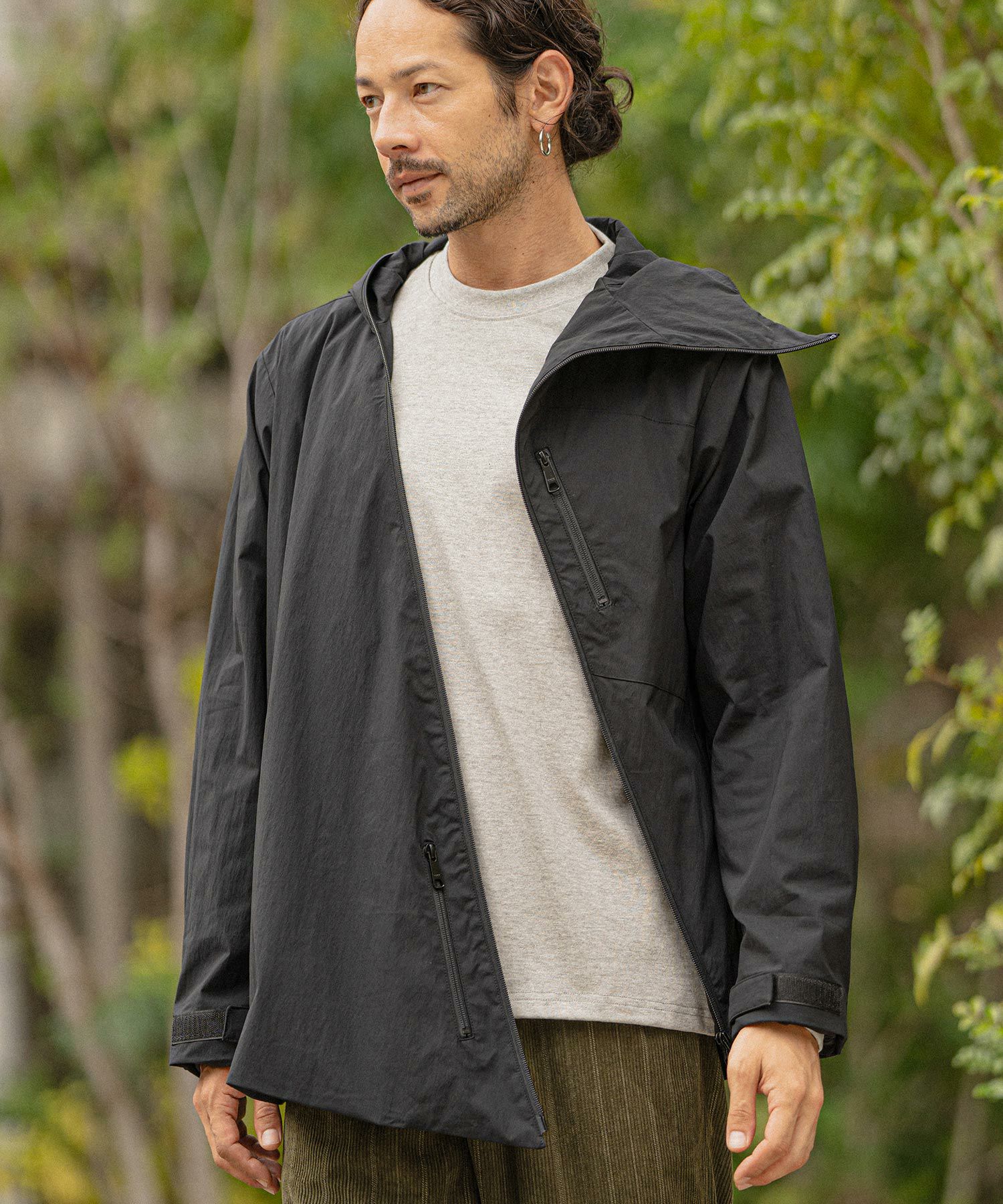 30%OFF【CAMBIO(カンビオ)】Stretch Nylon Diagonal Zipper Mountain 