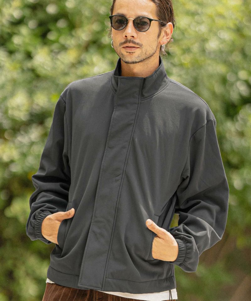 mj9506- Stretch Nylon Stand Collar Jacket スタンドカラージャケット-