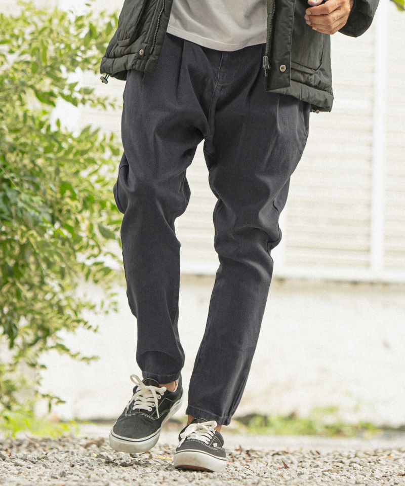 mp11506- Color Denim Balloon Sarouel Tapered Pants カラーデニムパンツ-