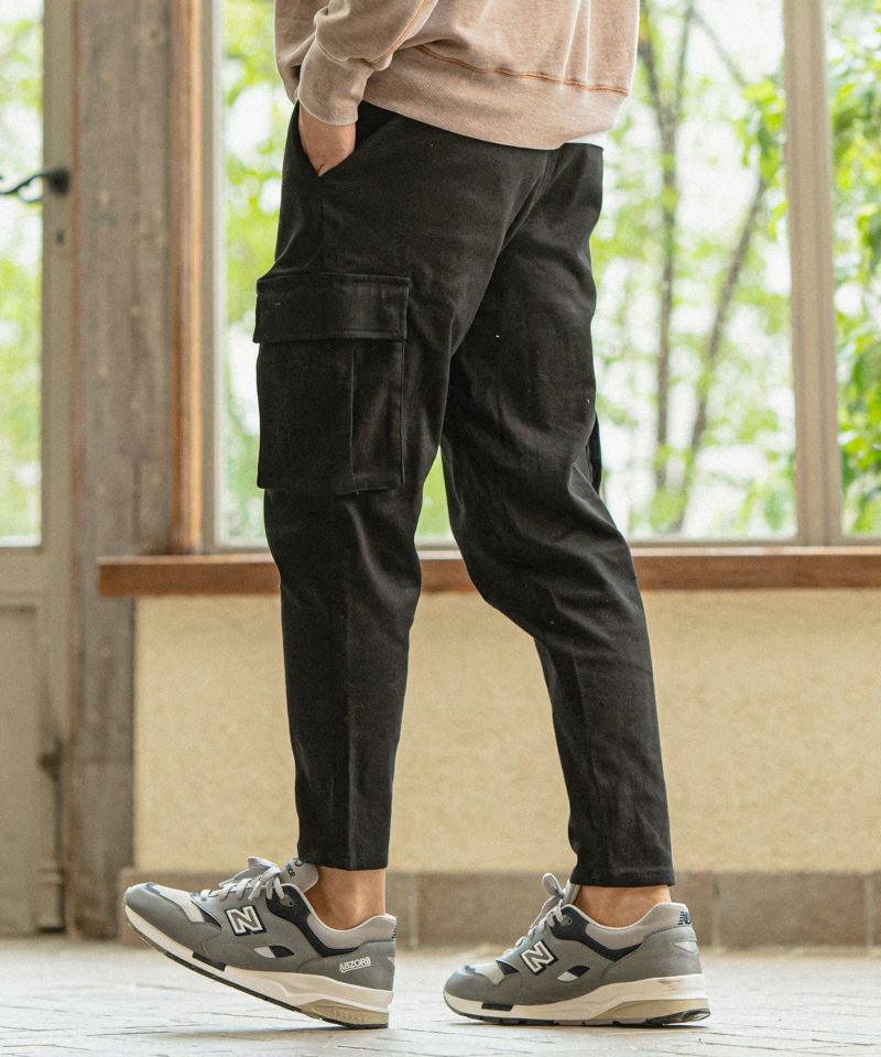 CAMBIO(カンビオ)】Back Fleece Tapered Cargo Pants カーゴ