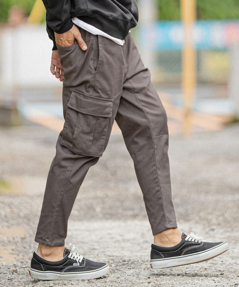 CAMBIO(カンビオ)】Back Fleece Tapered Cargo Pants カーゴ