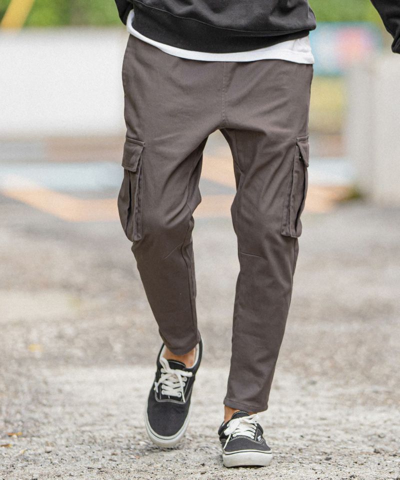 CAMBIO(カンビオ)】Back Fleece Tapered Cargo Pants カーゴ