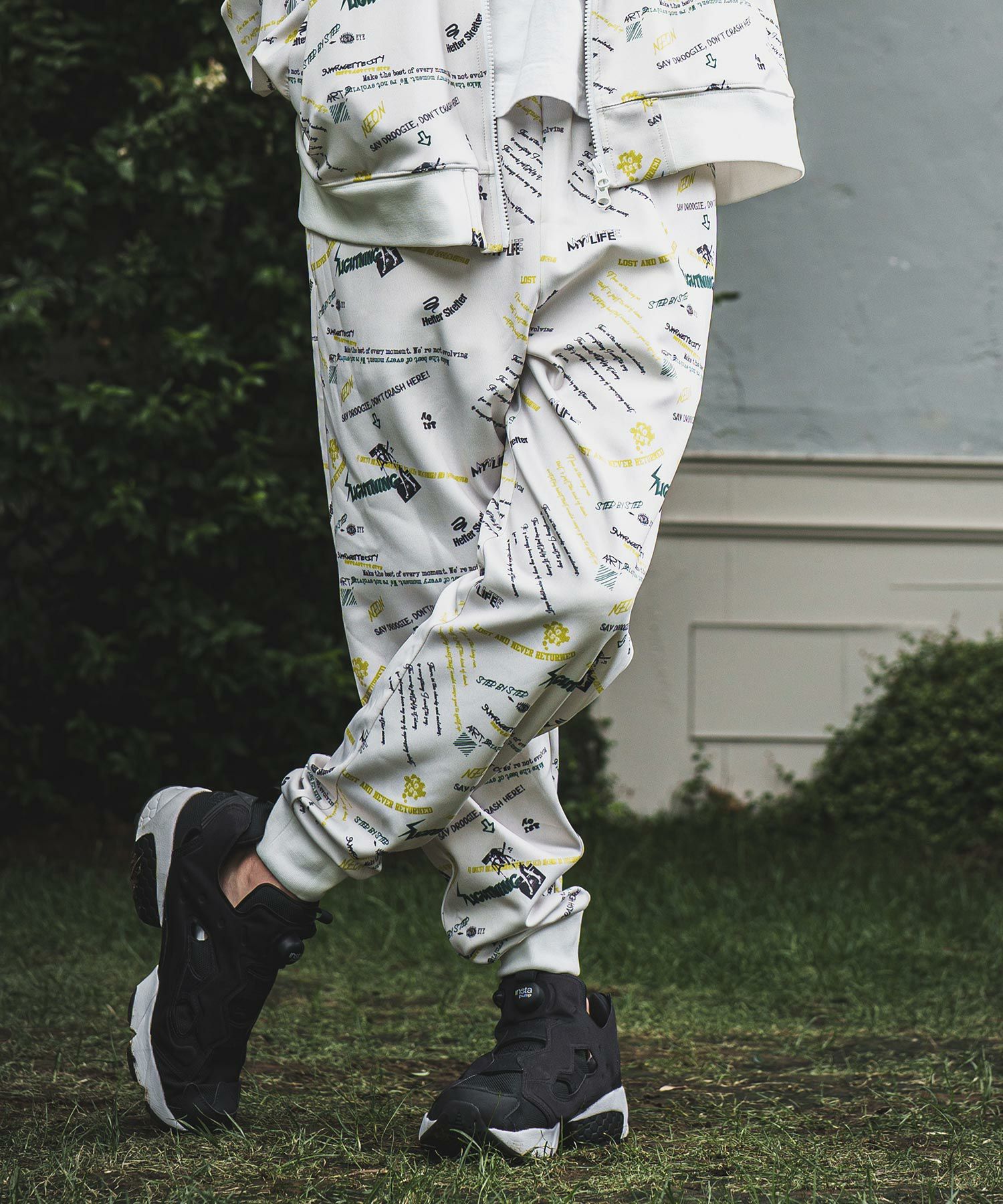 NOISESCAPE(ノイズスケープ)】whole pattern jersey pants ジャージー 