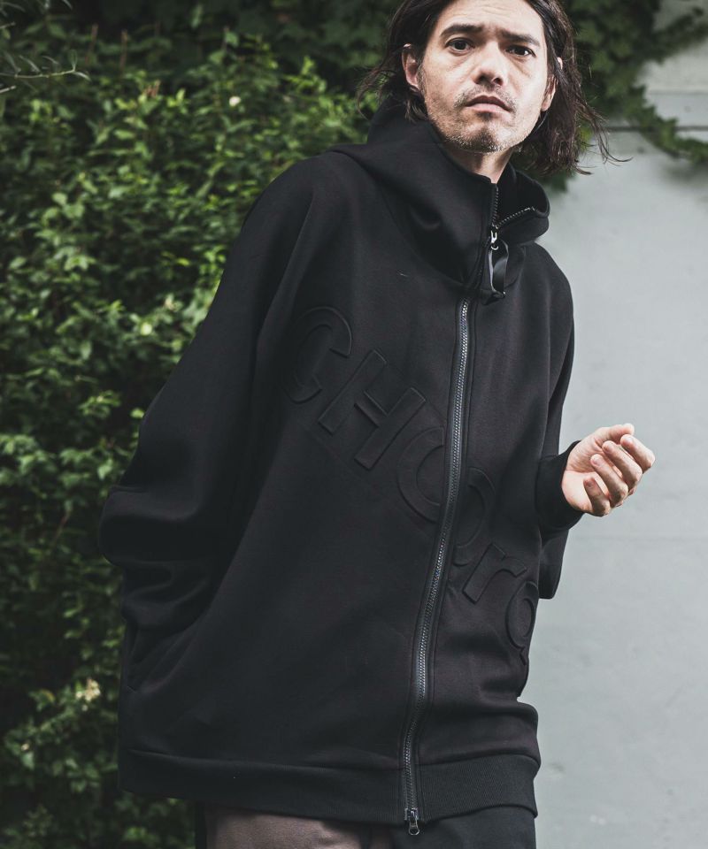 NOISESCAPE(ノイズスケープ)】Double knit material zip hoodie ジップ