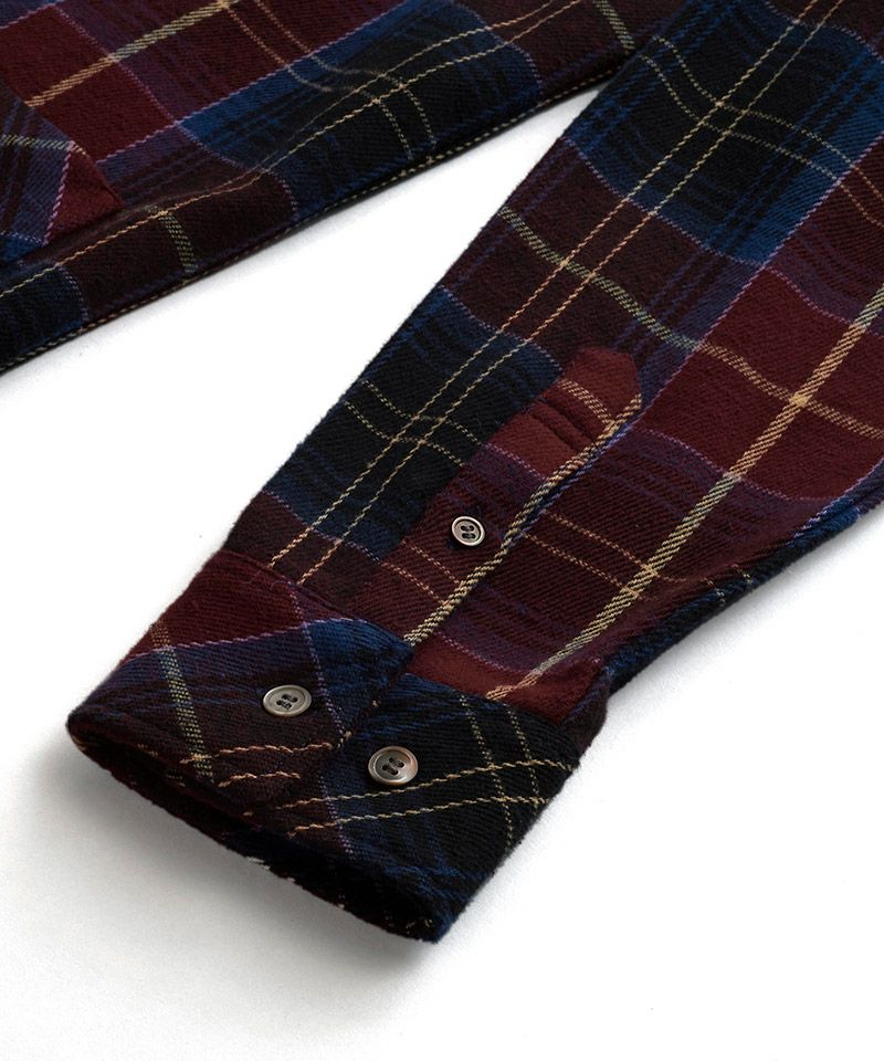 70%OFF【NO ID.(ノーアイディー)】ﾁｪｯｸﾌｰﾄﾞﾛﾝｸﾞSH シャツ(853006-566S