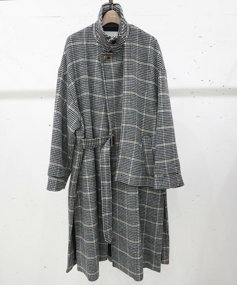 30%OFF【CULLNI(クルニ)】Check Beaver Tie Locken Coat コート(23-AW ...