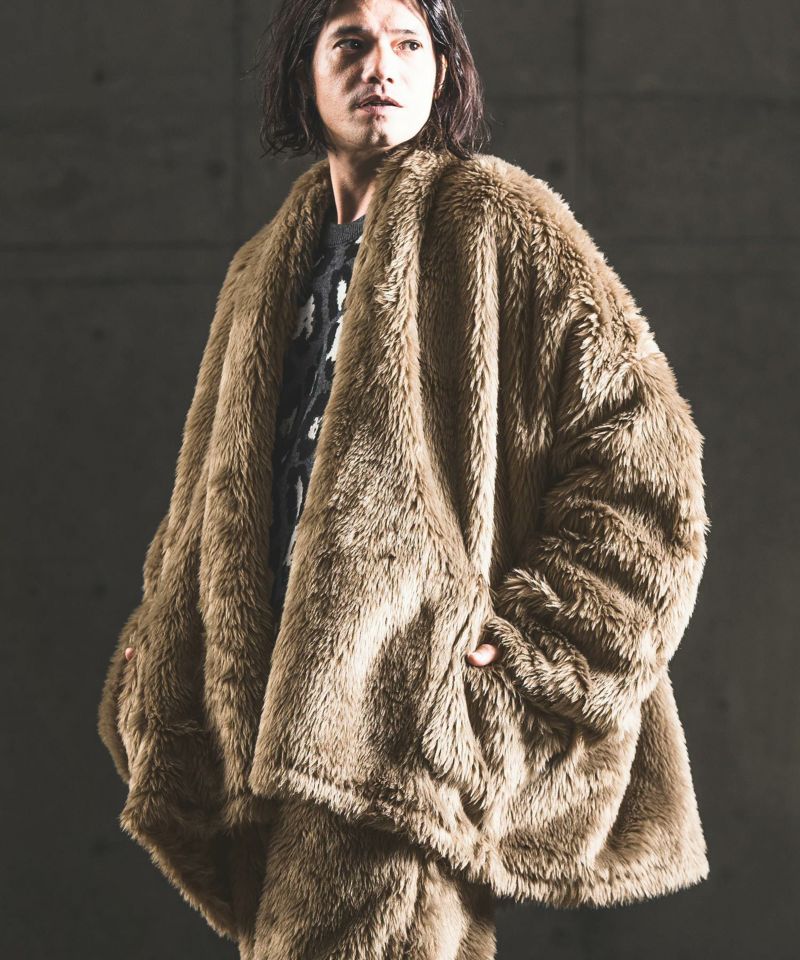 GLIMCLAP(グリムクラップ)】Faux fur gown like design jacket