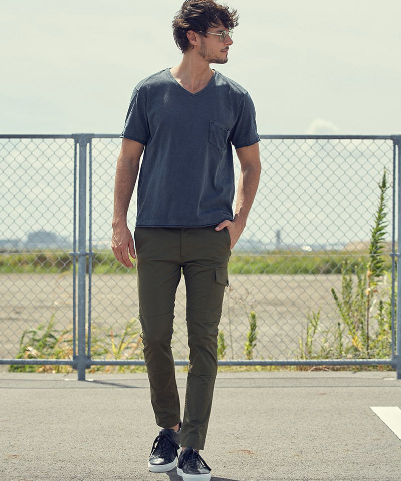 wjk】leather pocket-T VネックTシャツ (7982 lj22d) | CAMBIO